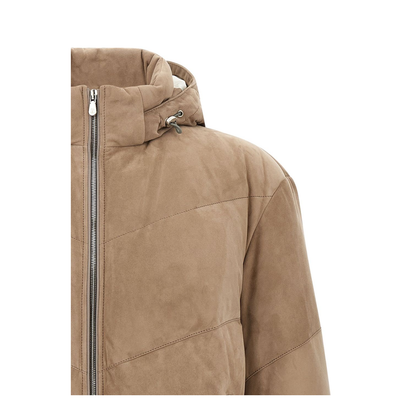 Leather Short Down Jacket