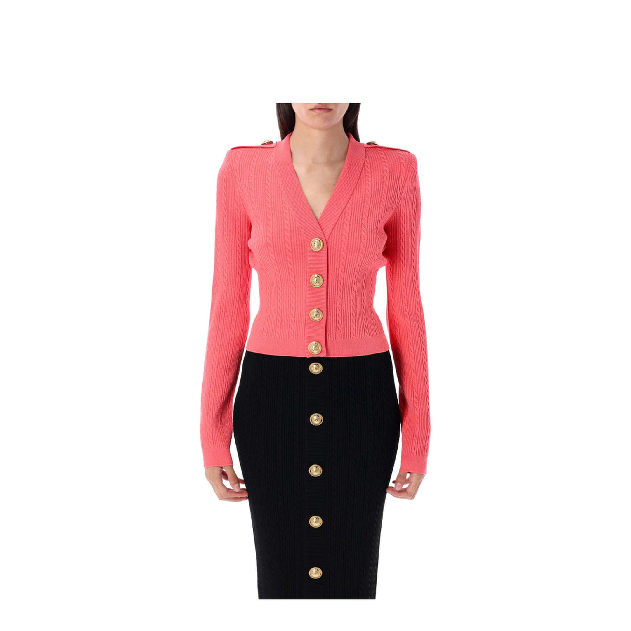Long-sleeved cable-knit cardigan