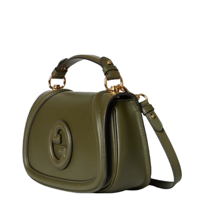 Blondie Medium Top Handle Bag in Forest Green Leather