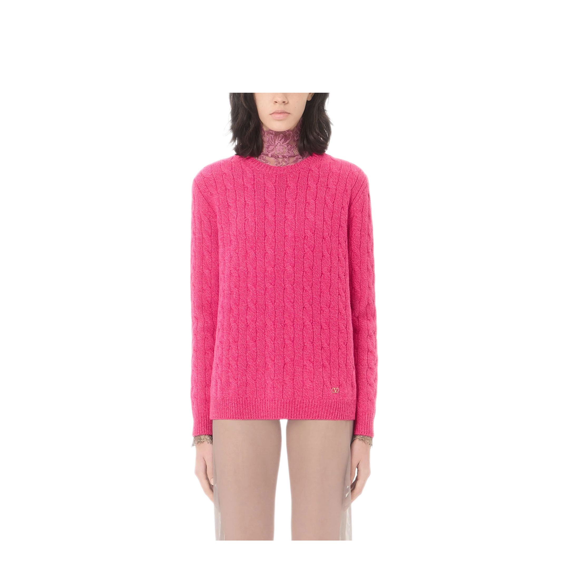 MAYFEYR - Valentino - Wool Mouliné Cable-Knit Sweater - BKC75DADH0LW