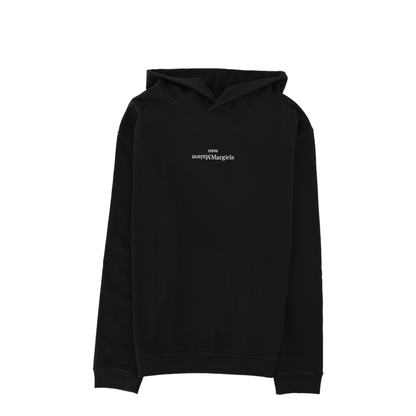 Black Cotton Hooded Sweatshirt