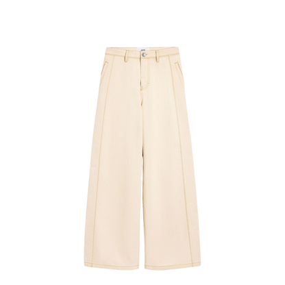 White Cotton Super Wide Fit Jeans