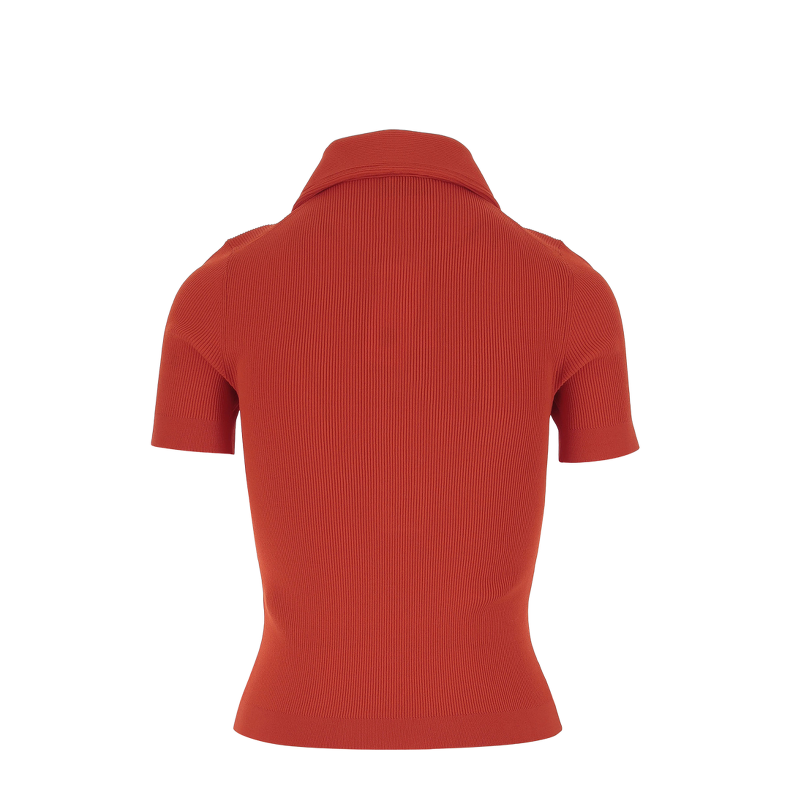 Coral Red Viscose Blend Polo Shirt
