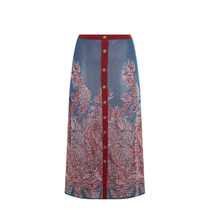 Floral Paisley Jacquard Skirt