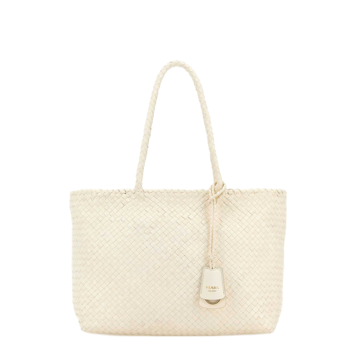 MAYFEYR - Prada - White Leather Large Shopping Bag - 1BG6392G6LF0009