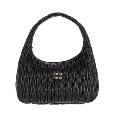 Black Wander Matelasse Shoulder Bag