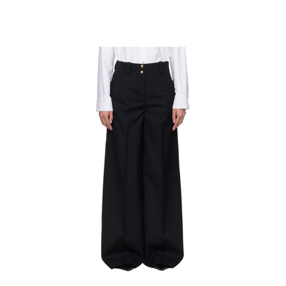 Black Polyester Blend Palazzo Pant