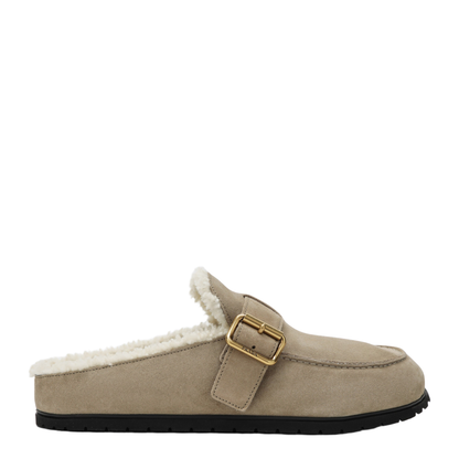 MAYFEYR - Prada - Desert Suede Clogs With Shearling Lining - 1R548OZF10JFTF0F24