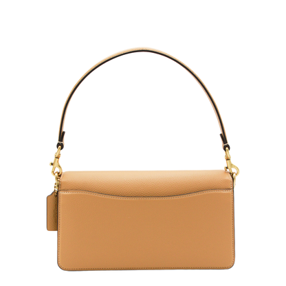 Tabby 26 Polished Pebble Leather Shoulder Bag - Brass/Biscuit