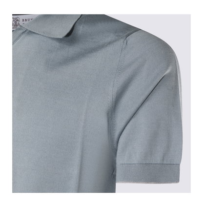 Polo Shirt Silk Nylon Blue