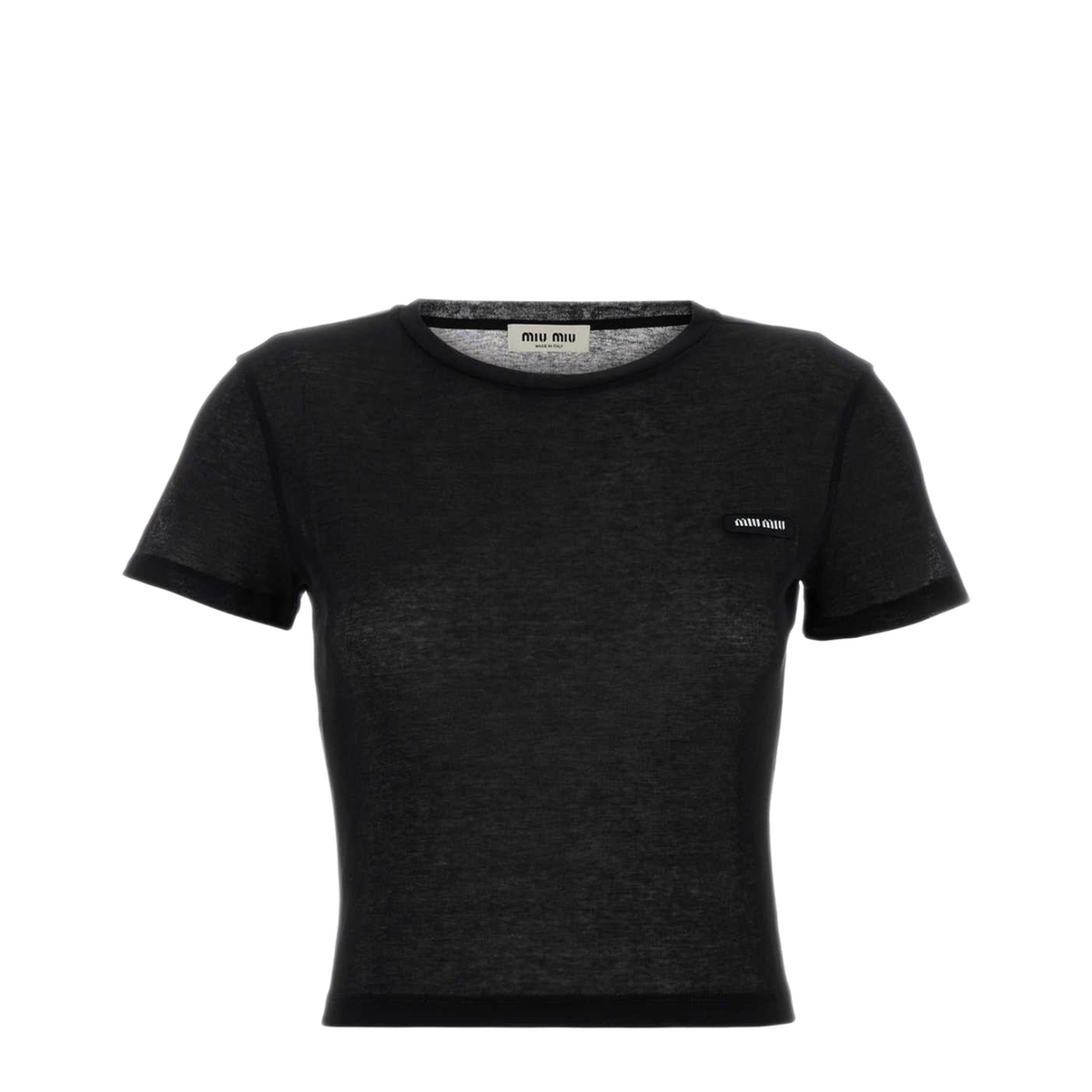 MAYFEYR - Miu Miu - Black Cotton T Shirt - MJN466SOOO133OF0002