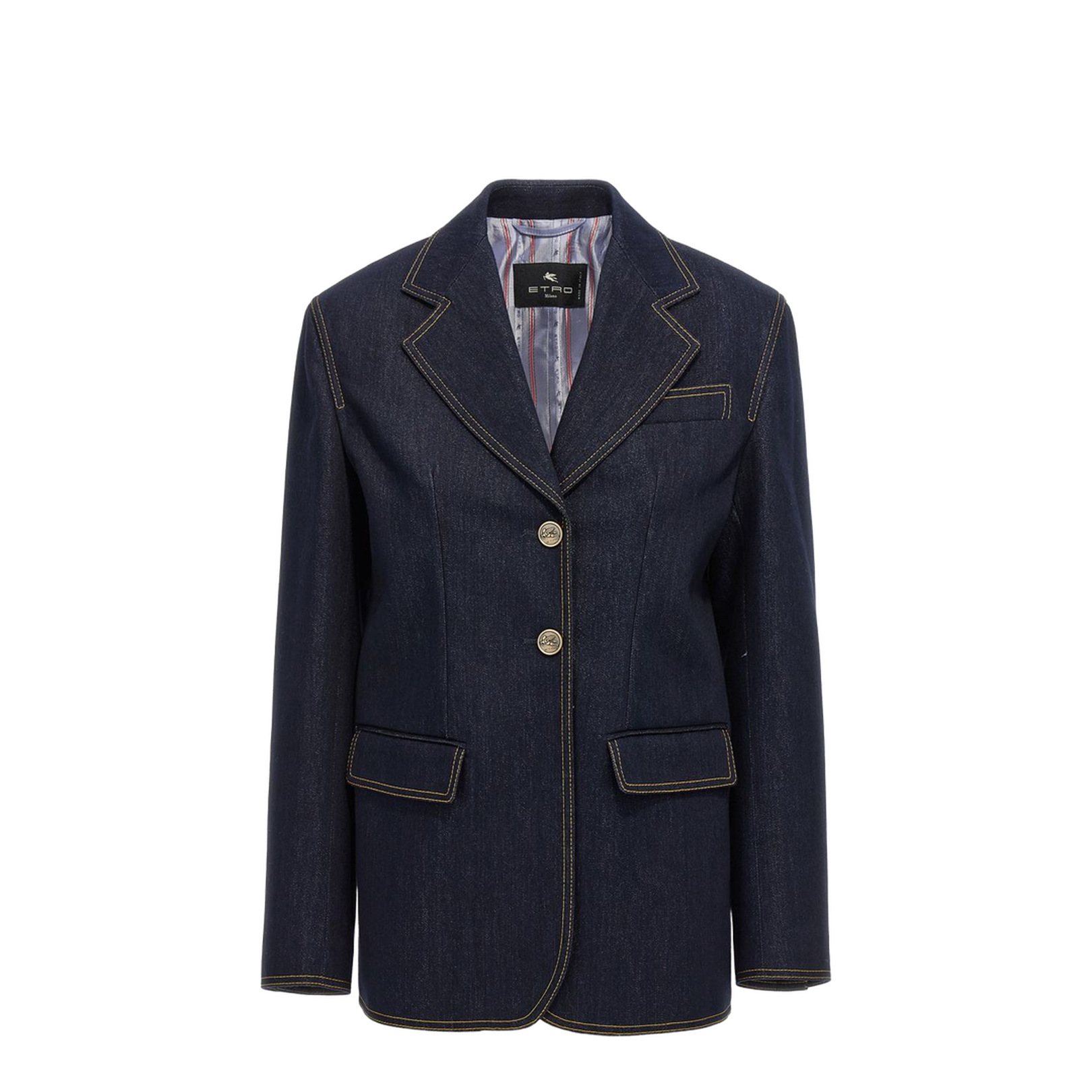 Single-breasted denim blazer