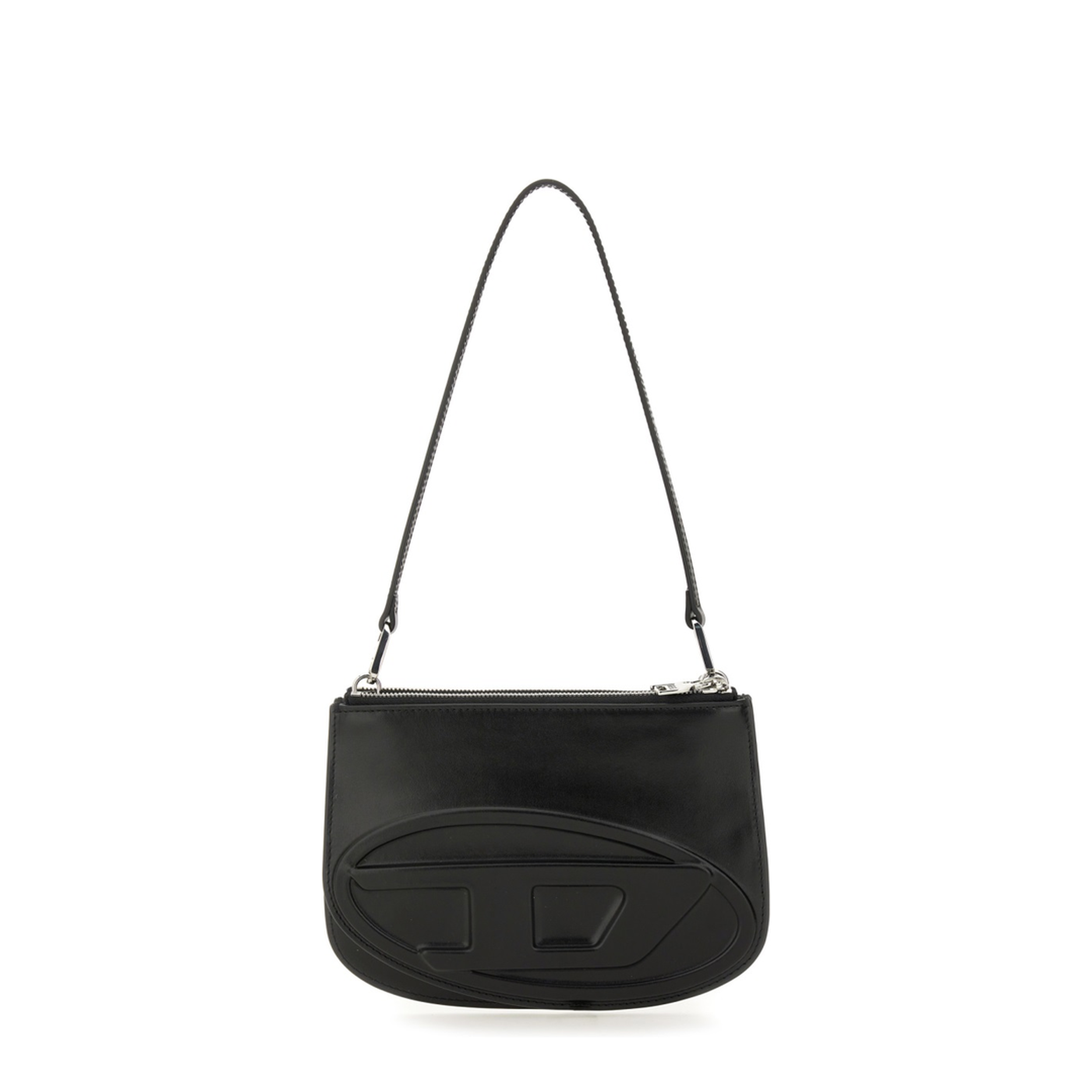 1DR Twin Calf Leather Shoulder Bag - Black