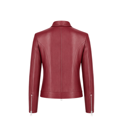 MAYFEYR - LA ROSE - Leather Bomber Bordeaux - 1544GIUBBINONAPPABORDEAUXWHITE