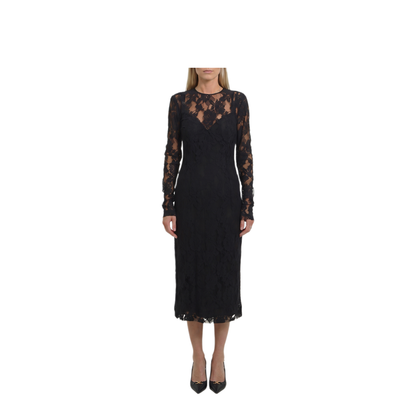 MAYFEYR - Dolce & Gabbana - Black Midi Lace Dress - F618GTILMERN0000