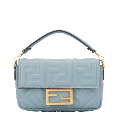 Baguette Mini Calfskin Shoulder Bag - Mercury Blue