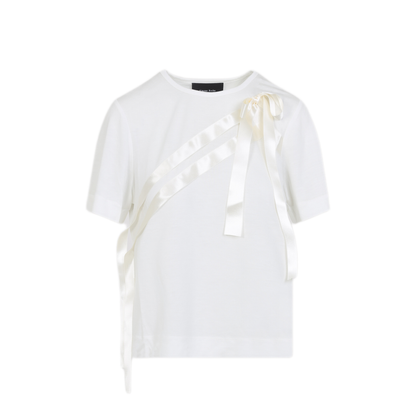 MAYFEYR - Simone Rocha - Bow Sash Easy T-Shirt - 54530571IVORY