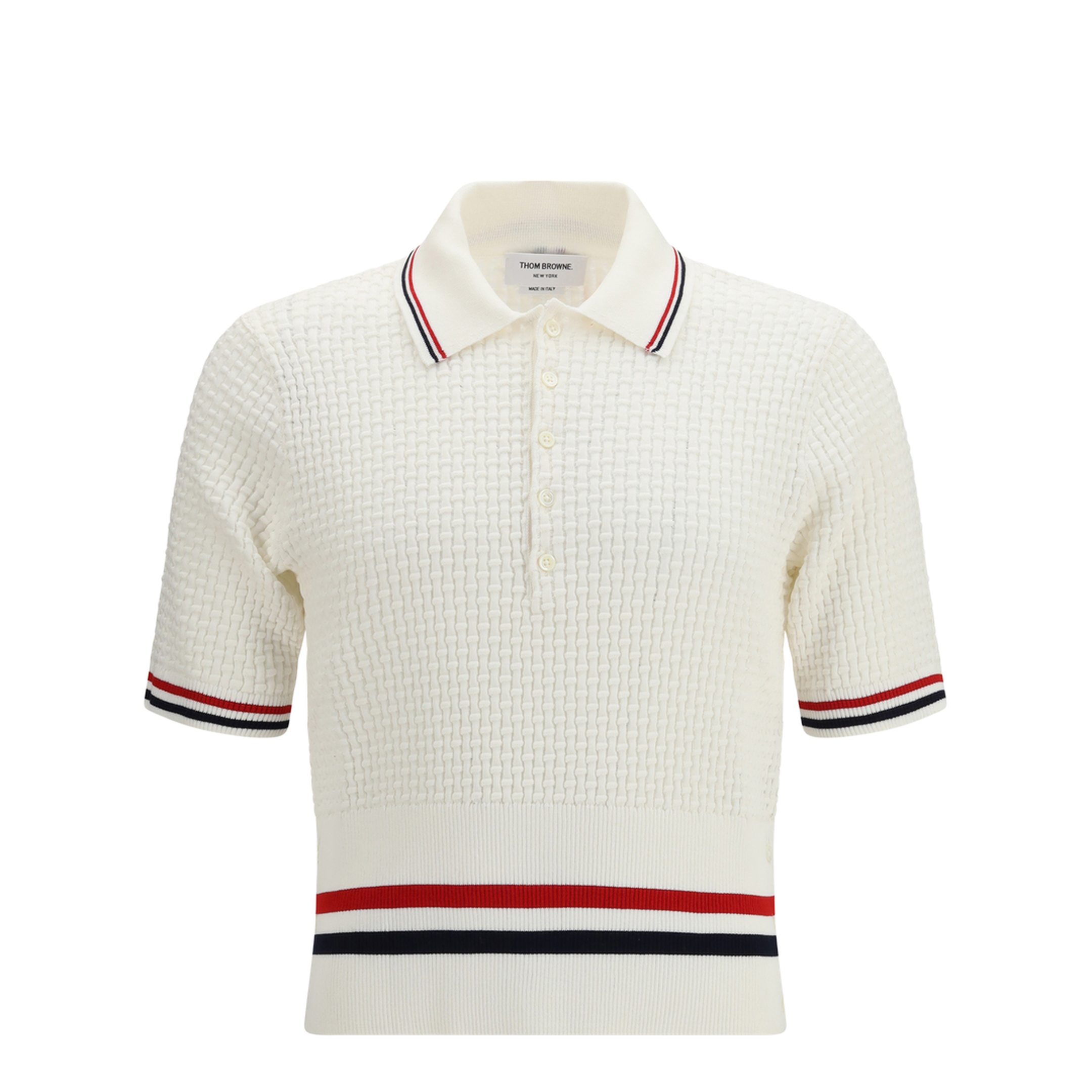 MAYFEYR - Thom Browne - Woven Cotton Polo - MKP155AY3009