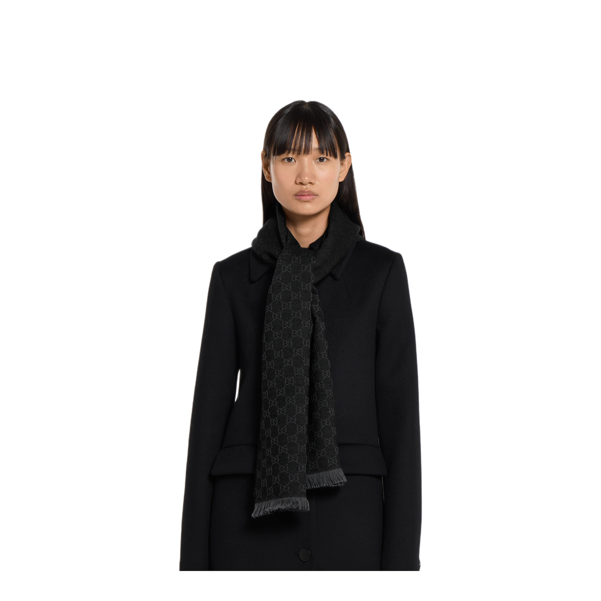 Embroidered Wool Scarf