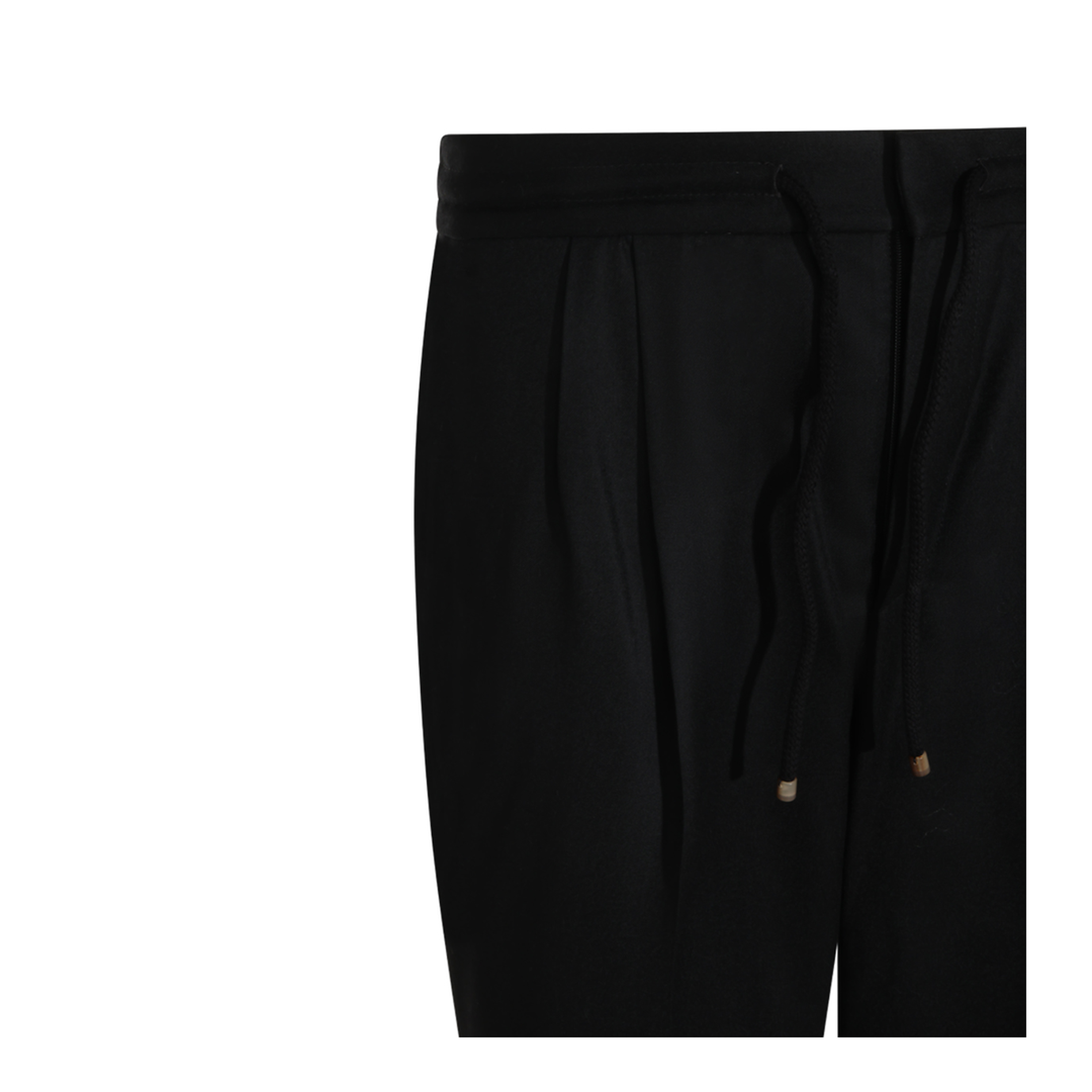 Leisure fit trousers in virgin wool flannel with drawstring and double darts
