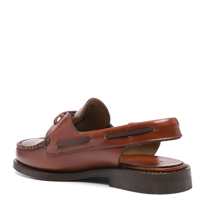 Flat Shoes Leather Brown