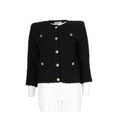 Double Breasted Tweed Cropped Jacket