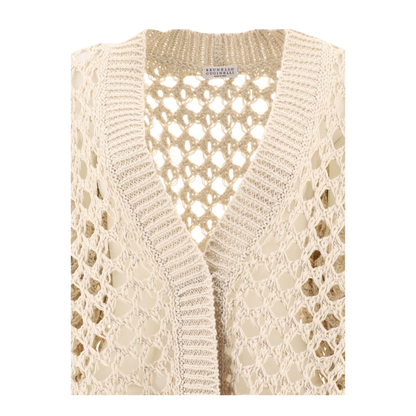 Juta and Cotton Mesh Cardigan