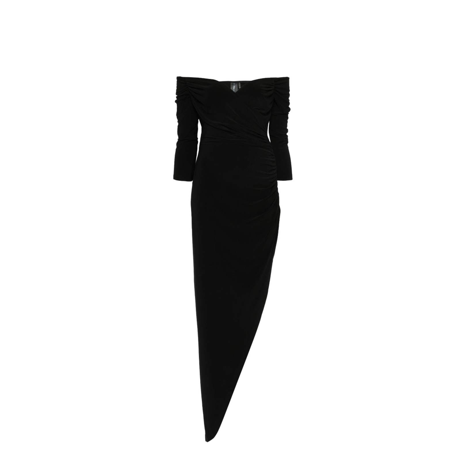 Off Shoulder Side Drape Gown