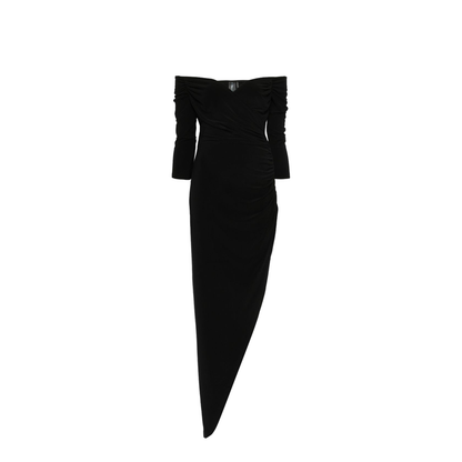 Off Shoulder Side Drape Gown