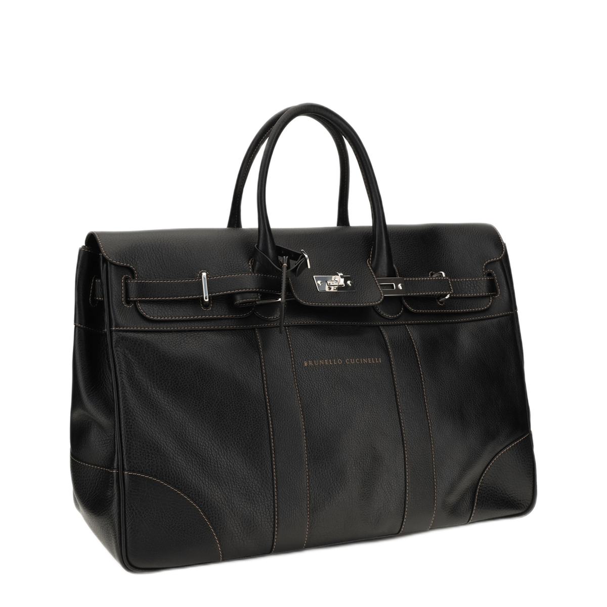 Weekender Country Calfskin Luggage Bag - Black