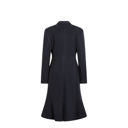 Double-breasted Godet Midi Wool Coat