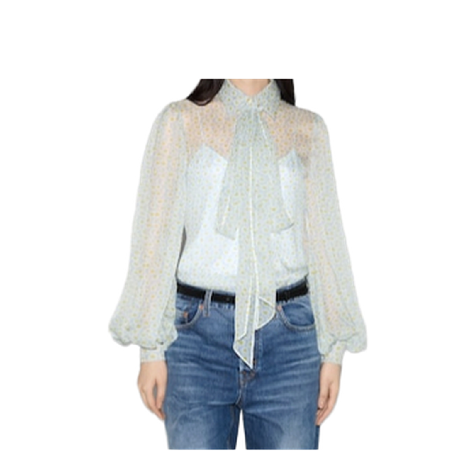 Printed Silk Chiffon Shirt in Multicolor