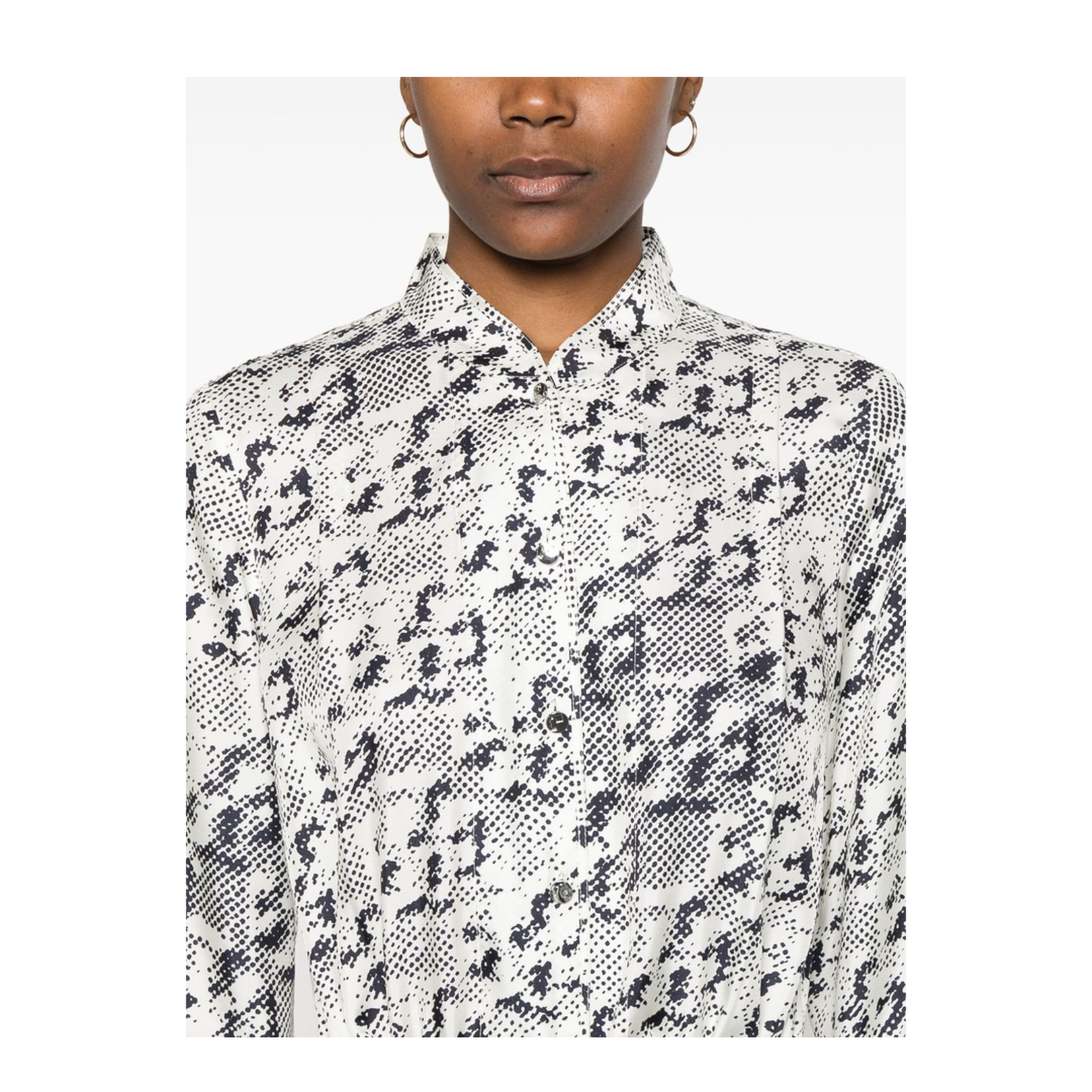 Silk Dress With Pixelated Logo Print