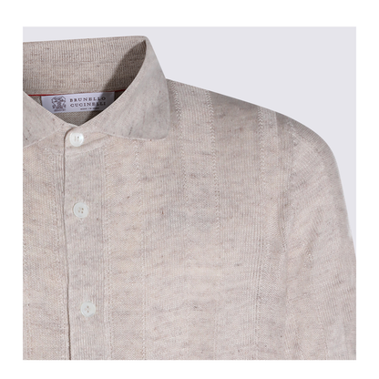 Cream Linen Blend Shirt
