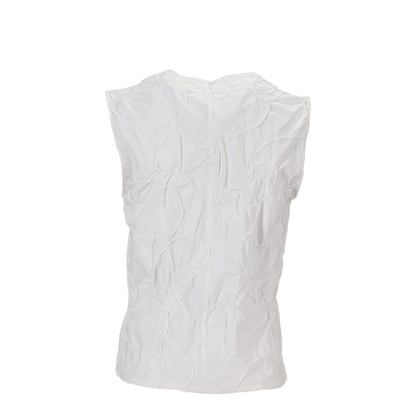 MAYFEYR - NICCOLÒ PASQUALETTI - Carta Tank Elastic Ring Embroidered Poplin - NP07T003ERPOBIANCO
