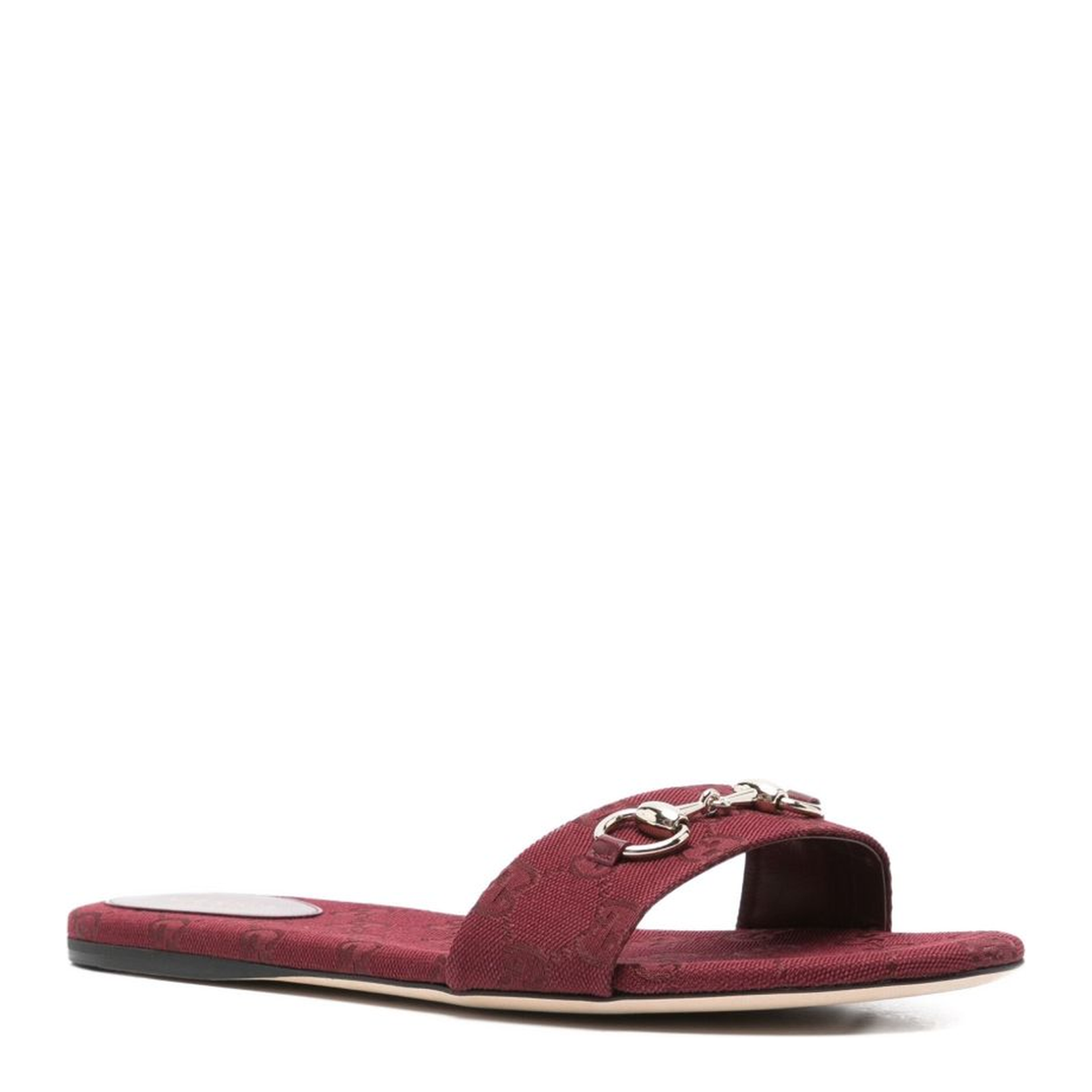 Slide Sandal with Horsebit in Rosso Ancora GG
