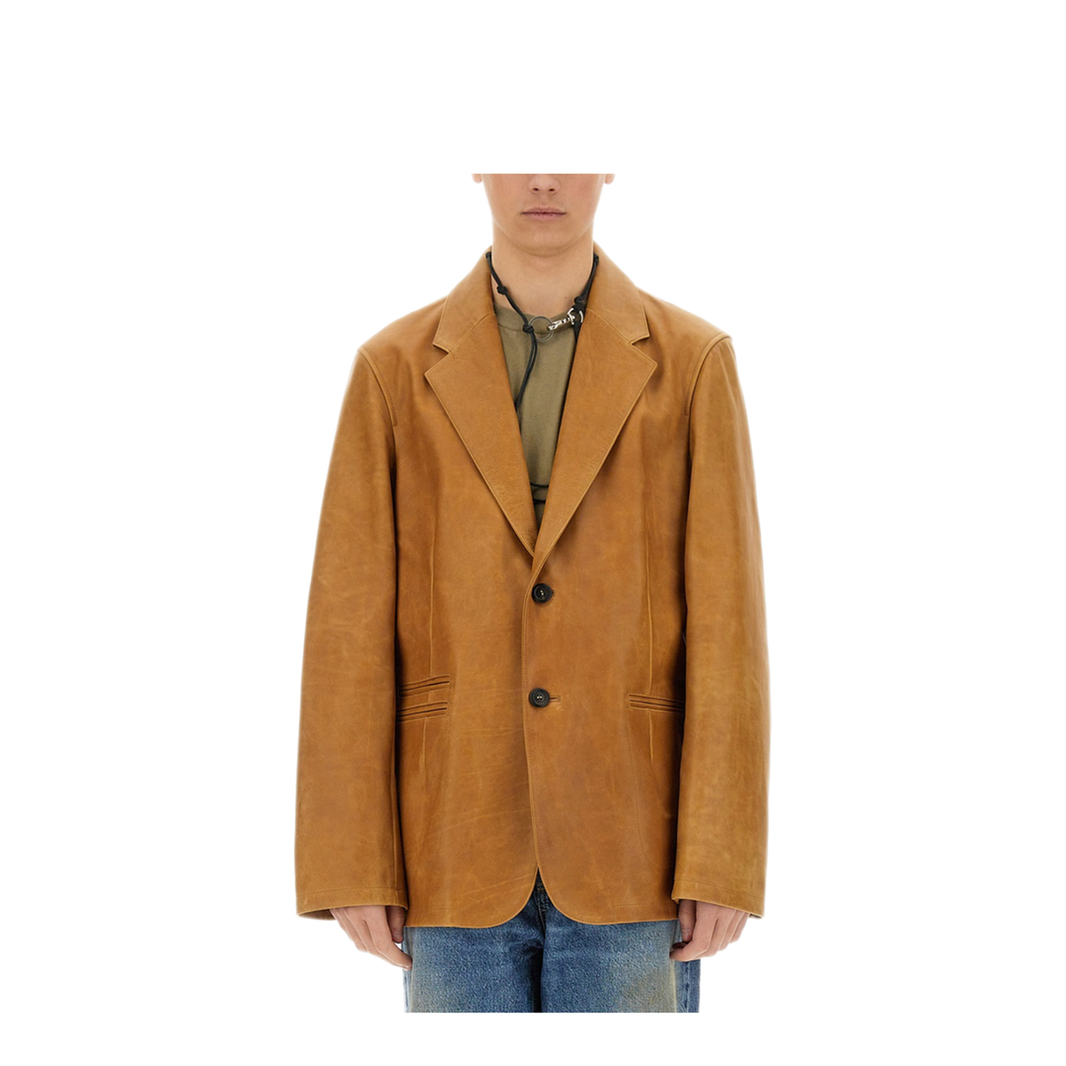 Leather Opening Blazer