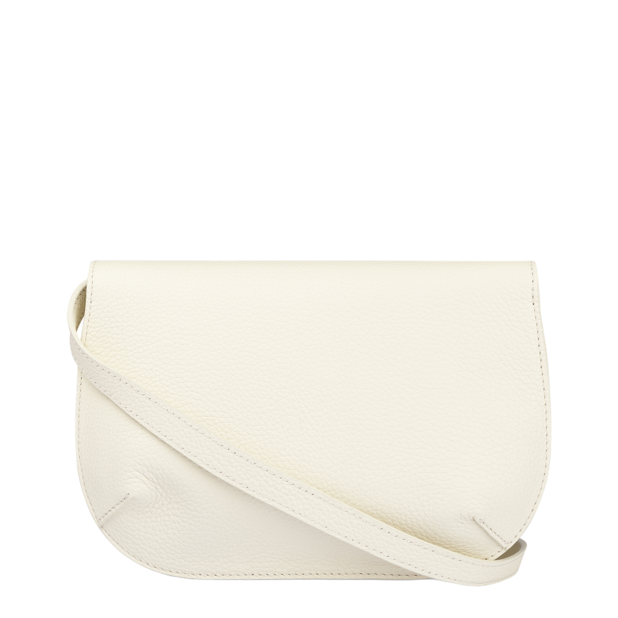 Double Gancini Mini Calf Leather Shoulder Bag - White