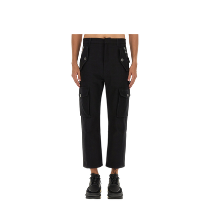 Cargo Trousers Black Fabric