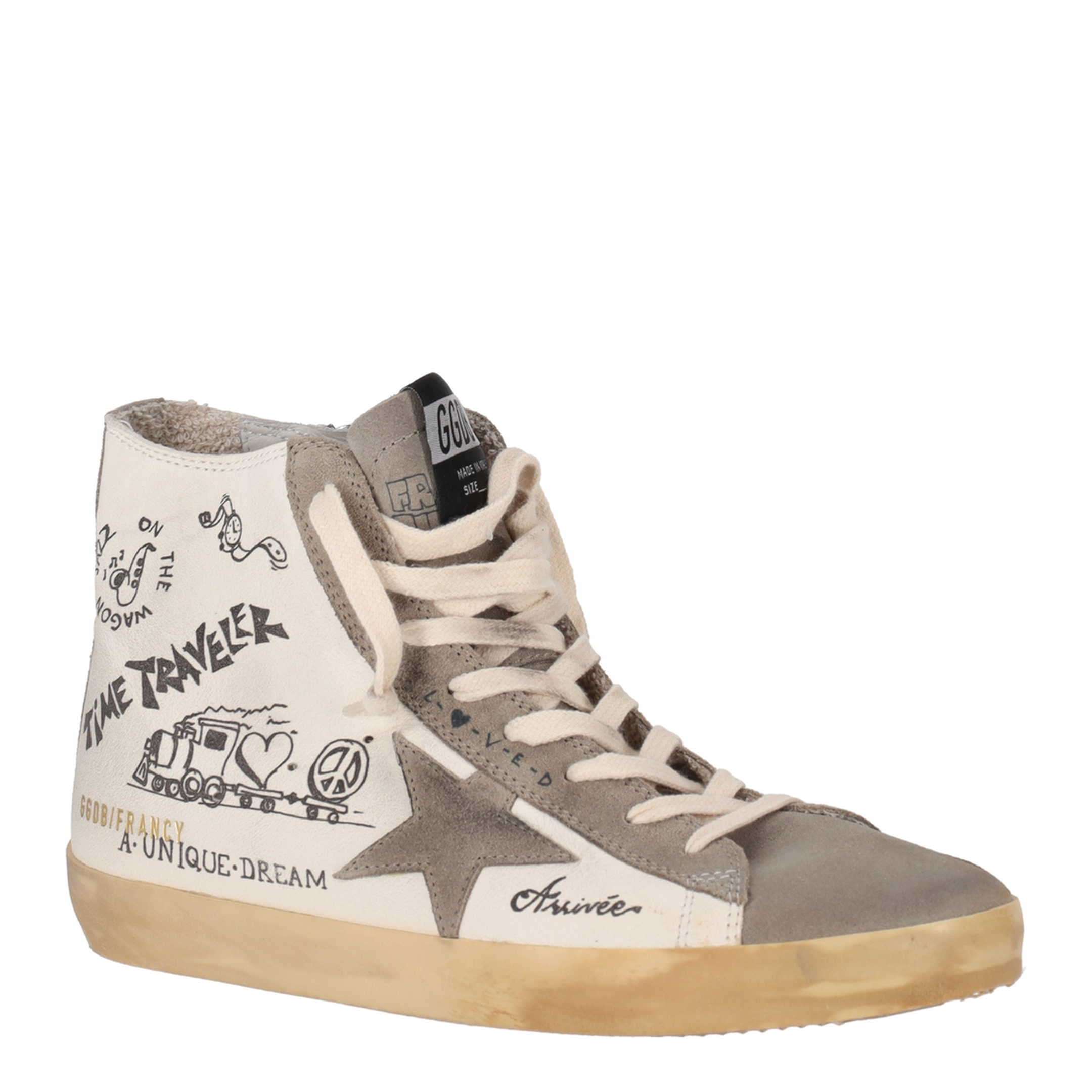 MAYFEYR - Golden Goose - Francy Nappa Upper Suede Toe Star And List With Journey Print - GWF00113F00344181572
