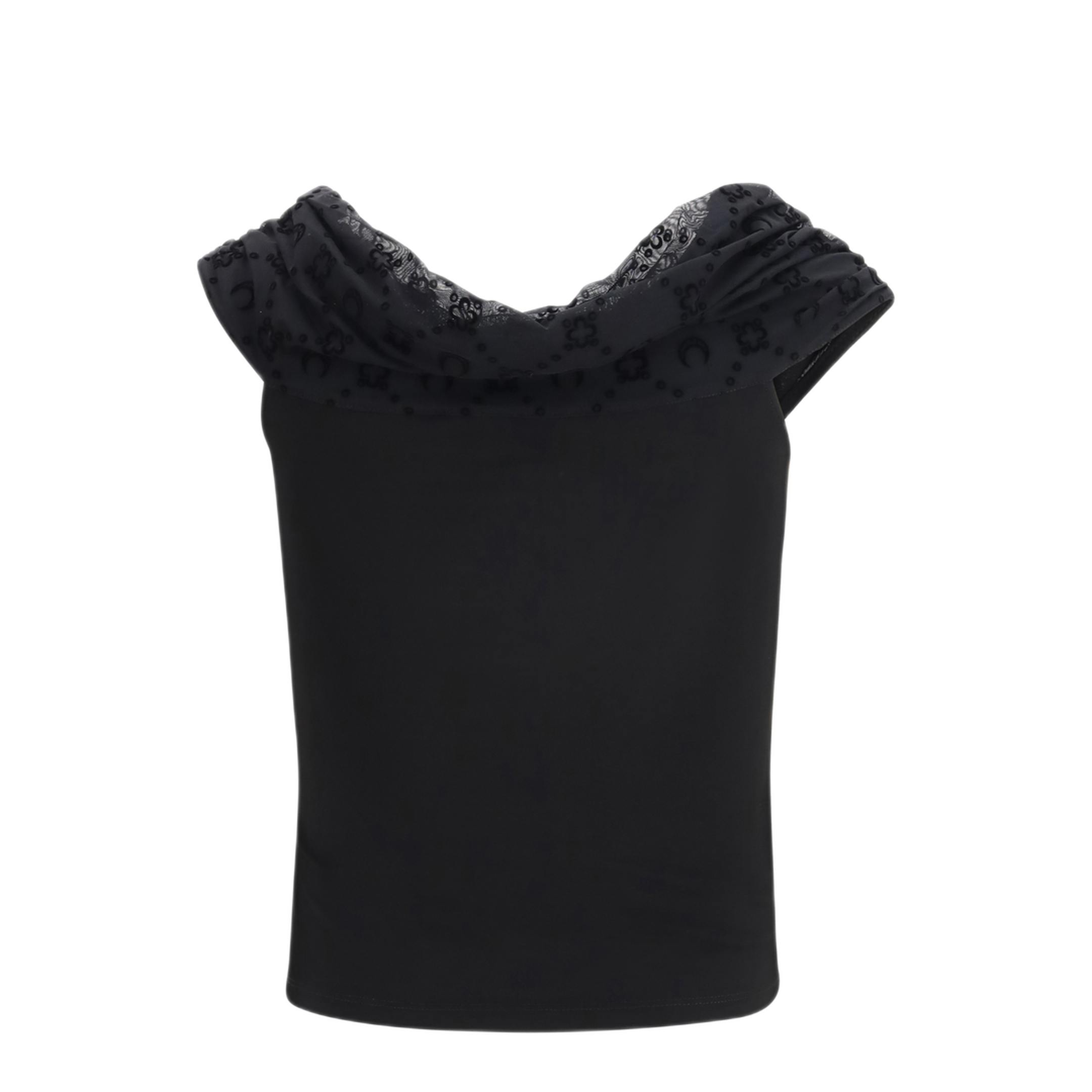 MAYFEYR - Marine Serre - Off Shoulder Draped Top - WTO509ACJER0022BK99