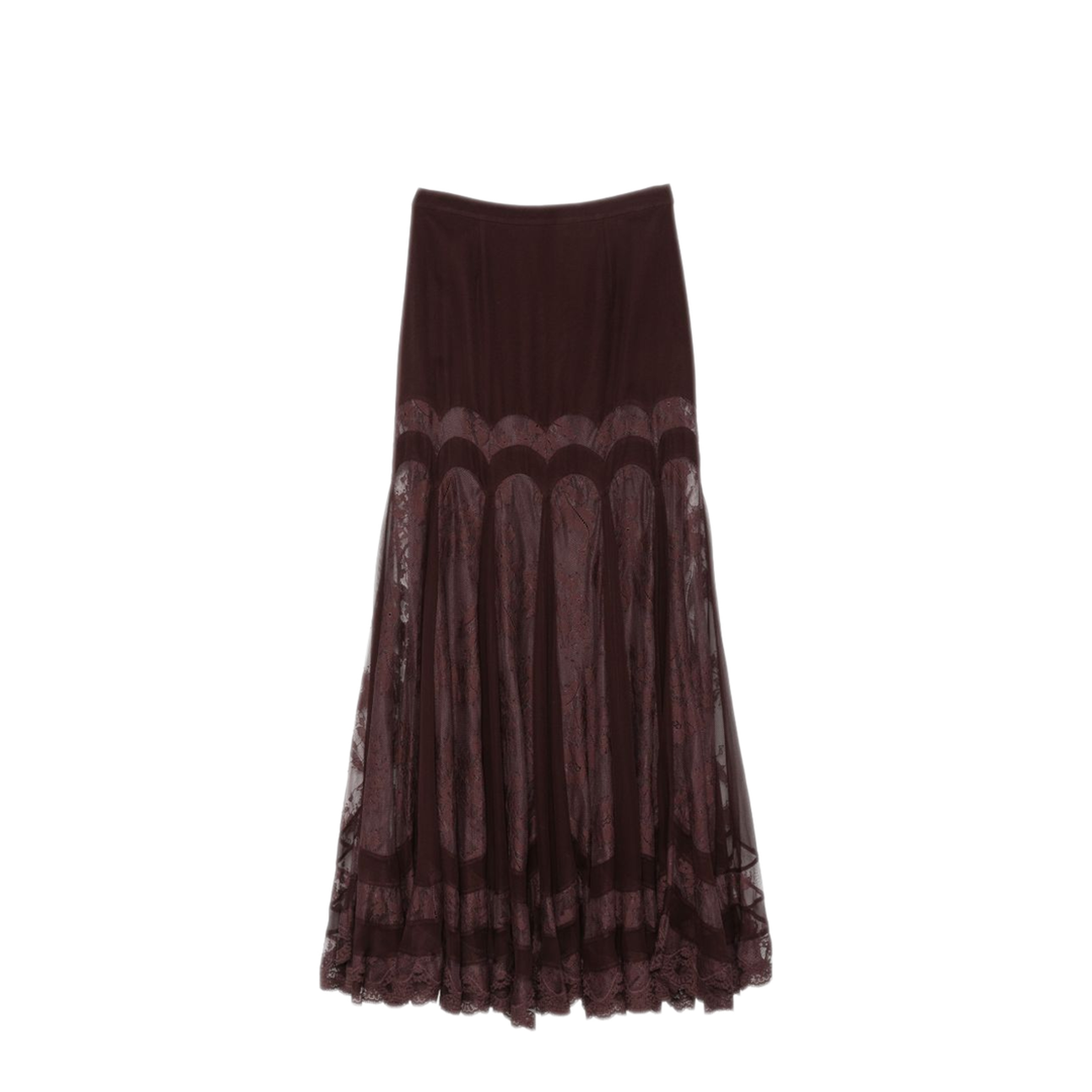 MAYFEYR - Zimmermann - Brown Lace Floral Skirt - 9622SF261CHO