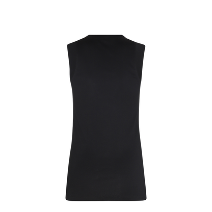 Black Cotton Blend Tank Top
