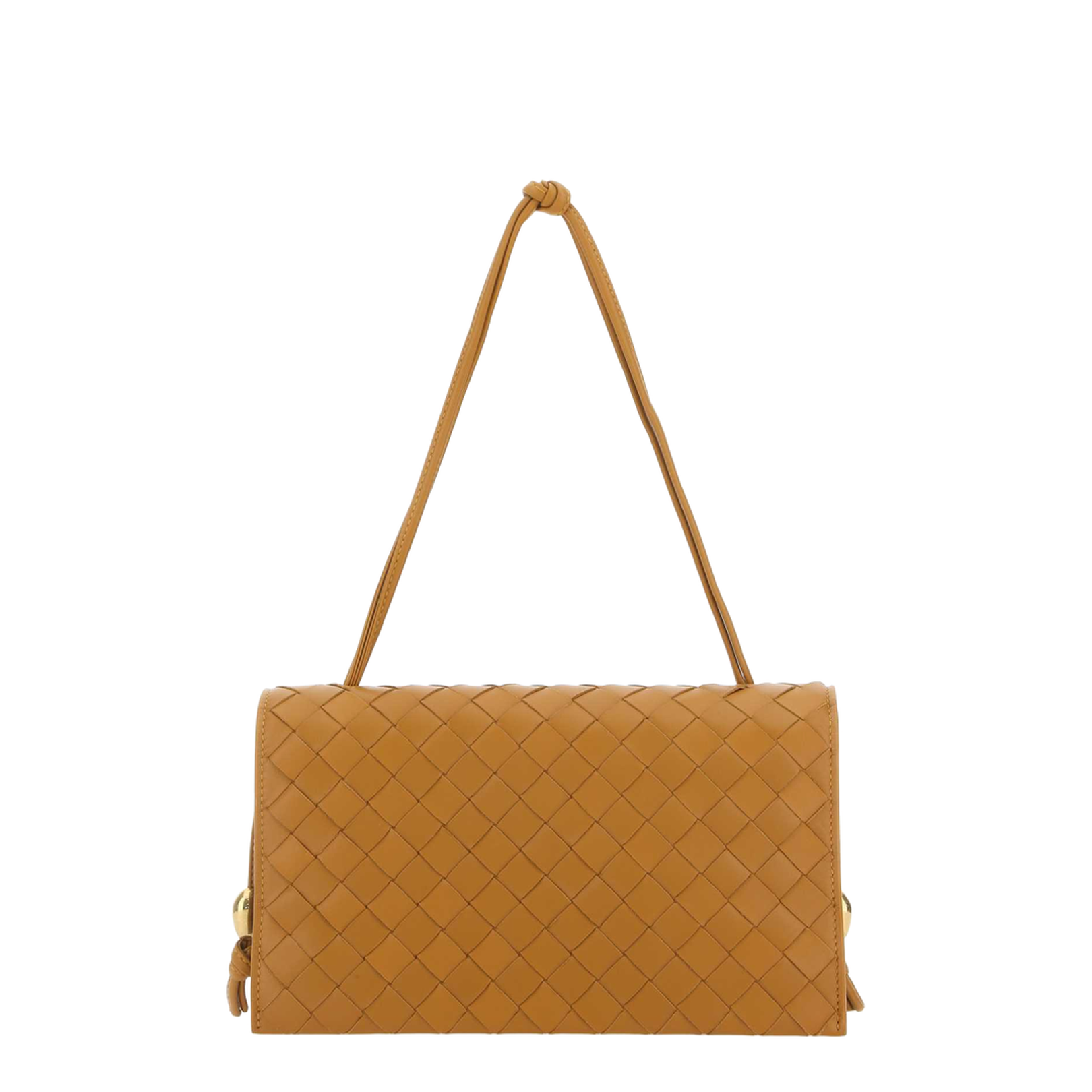 Intrecciato Leather Shoulder Bags - Gold