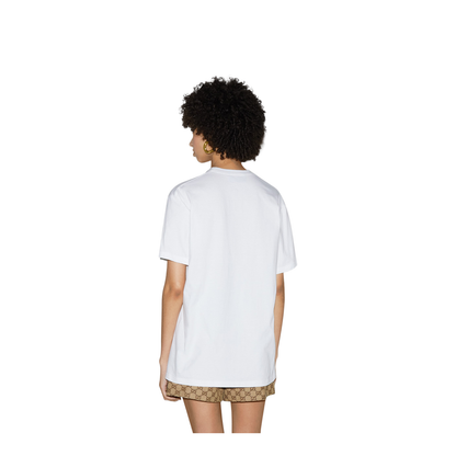 Printed Cotton Jersey T-Shirt in White
