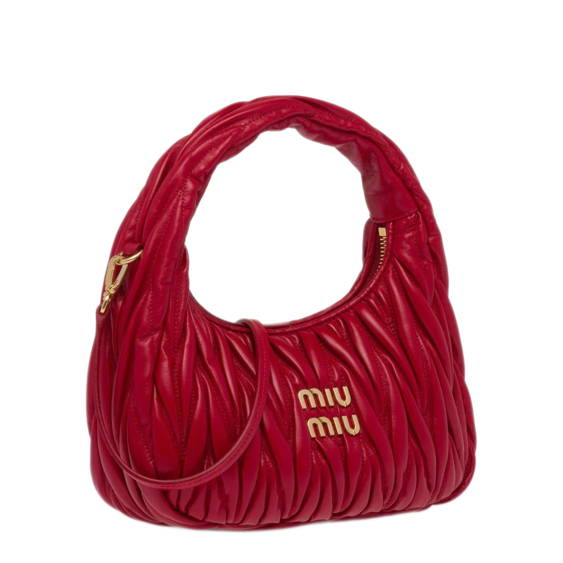 MAYFEYR - MIUMIU - Wander Matelassé Nappa Leather Small Hobo Bag - 5BC125VOOYAN88F0011