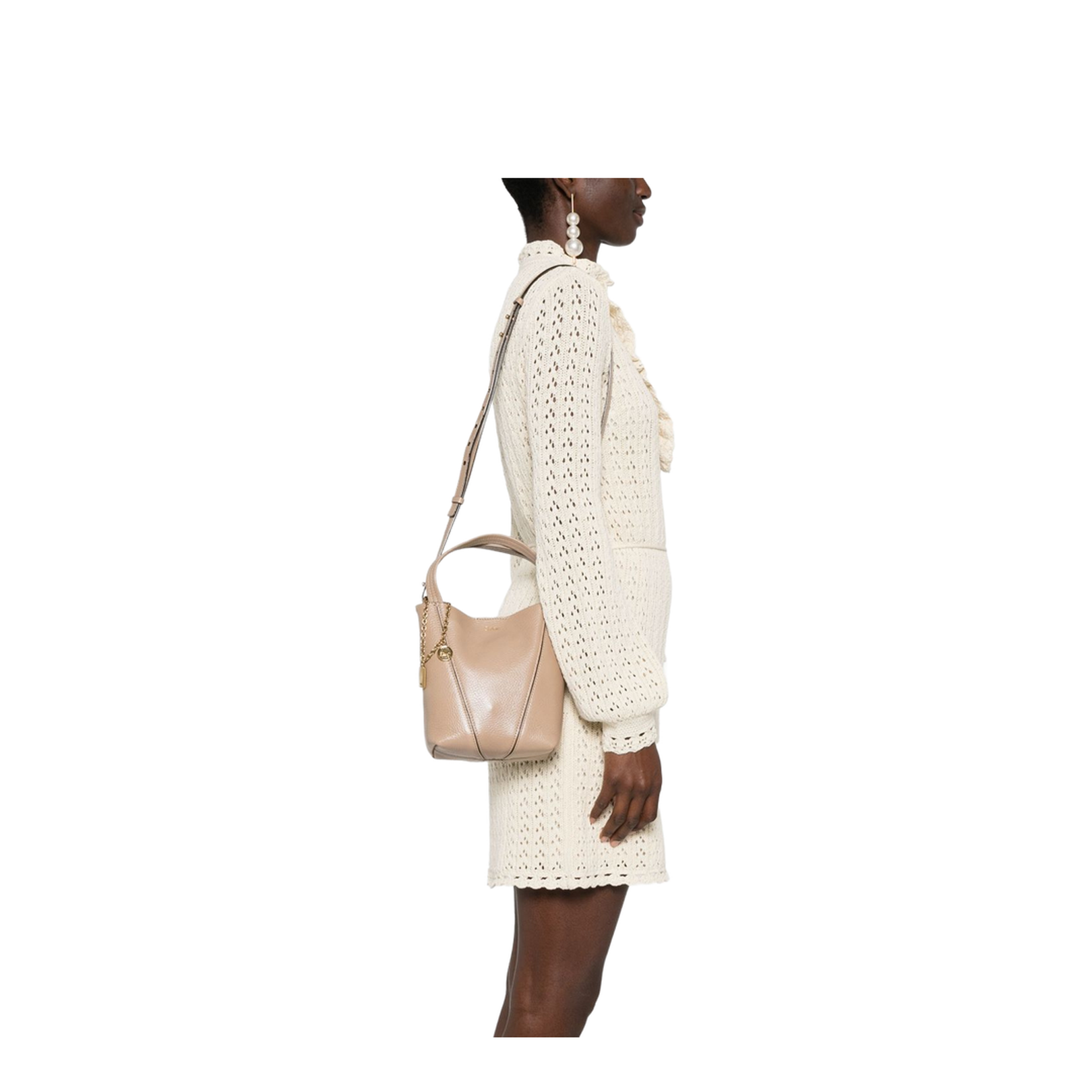 Small Spin Tote Bag in Grained Leather