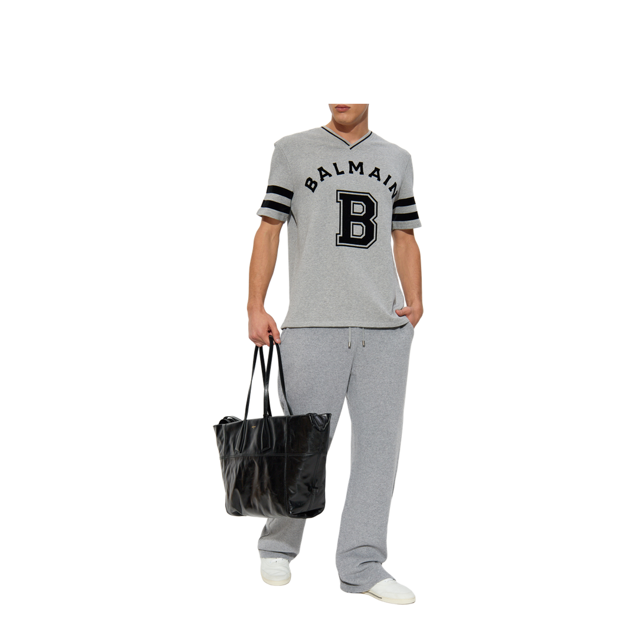 Sport V-neck T-shirt Grey