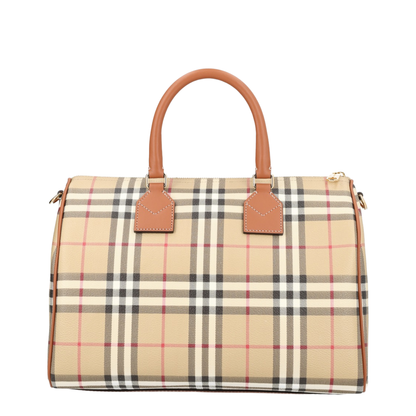 Check Medium Bowling Bag - Beige