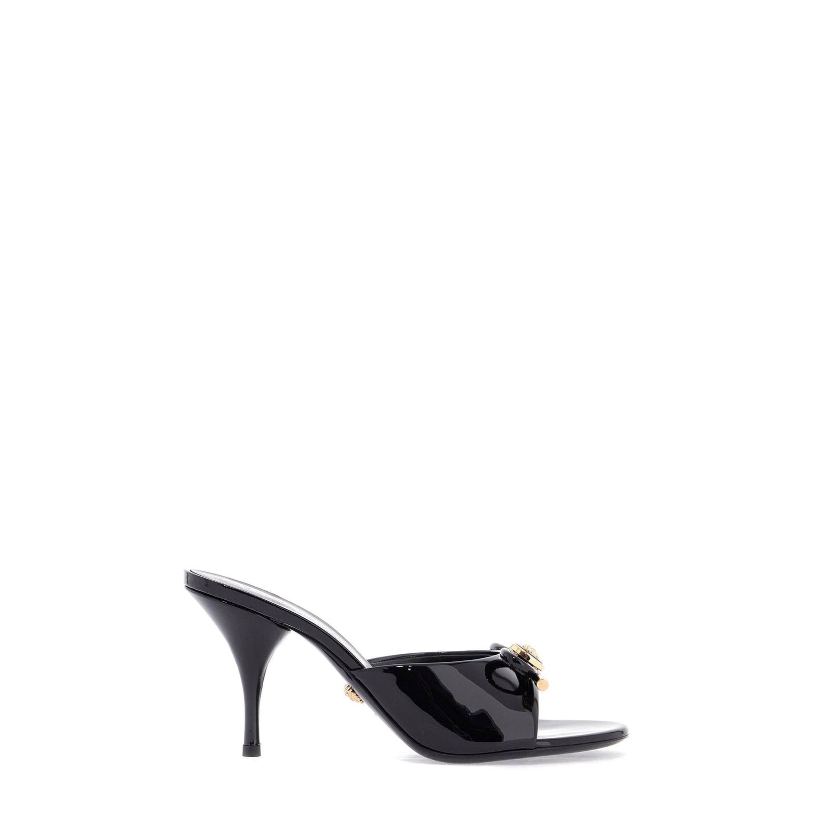 Versace "opera bow patent leather mules